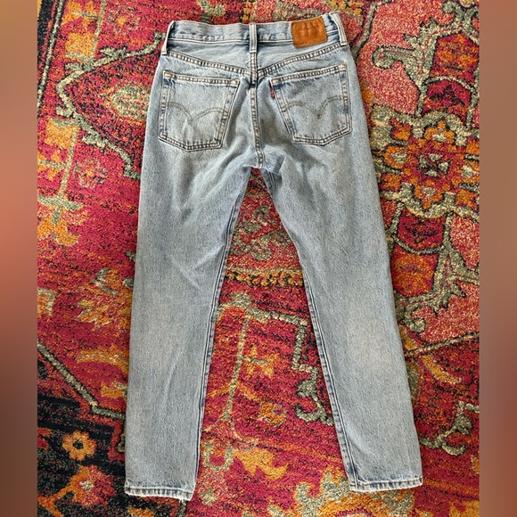 Levi’s | Women's Light Blue Distressed Premium Skinny 501 Buttonfly Jeans, sz 25 - Picture 6 of 14